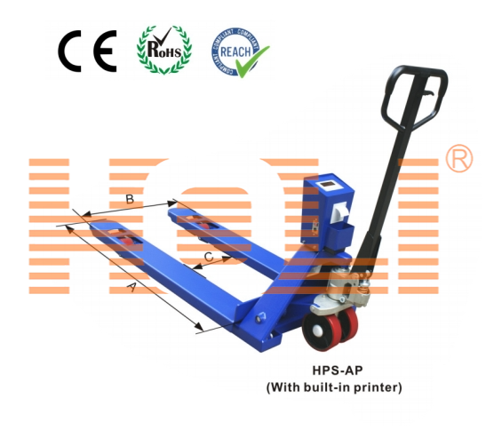 HPS-AP Hydraulic Pallet Truck Scale with a built-in mini printer is an essential tool for accurately weighing and transporting goods in various industrial and commercial settings